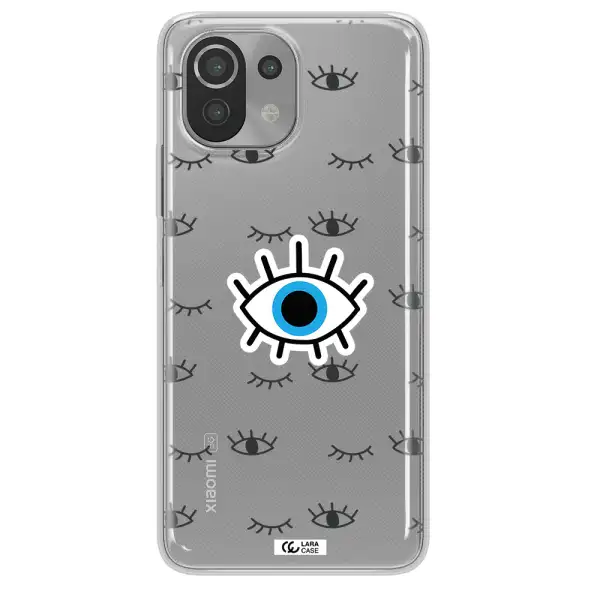 A Blue Eye With Black Eyeballs And Eyelashes Xiaomi Mi 11 Lite Clear Tpu Case
