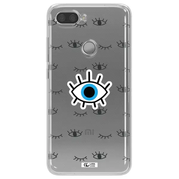 A Blue Eye With Black Eyeballs And Eyelashes Xiaomi Mi 8 Lite Clear Tpu Case