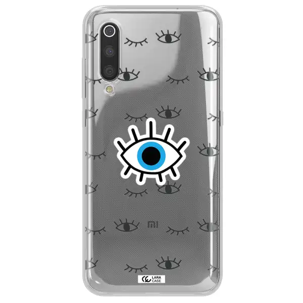 A Blue Eye With Black Eyeballs And Eyelashes Xiaomi Mi 9 Clear Tpu Case