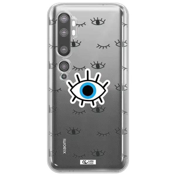 A Blue Eye With Black Eyeballs And Eyelashes Xiaomi Mi Note 10 Clear Tpu Case