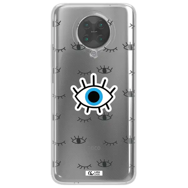 A Blue Eye With Black Eyeballs And Eyelashes Xiaomi Poco F2 Pro Clear Tpu Case