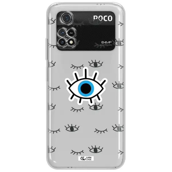 A Blue Eye With Black Eyeballs And Eyelashes Xiaomi Poco M4 Pro 4G Clear Tpu Case