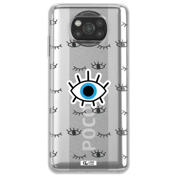 A Blue Eye With Black Eyeballs And Eyelashes Xiaomi Poco X3 Clear Tpu Case