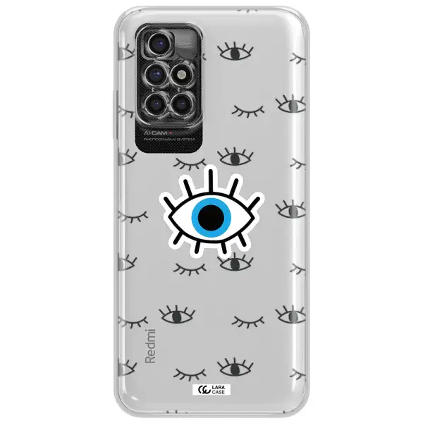 A Blue Eye With Black Eyeballs And Eyelashes Xiaomi Redmi 10 Clear Tpu Case