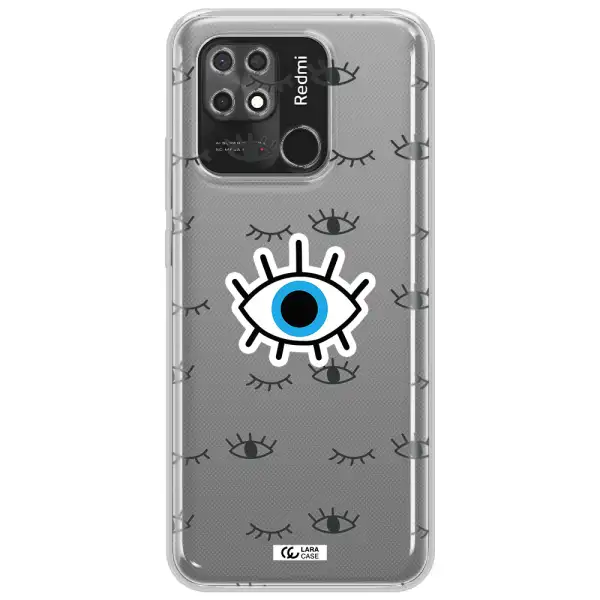 A Blue Eye With Black Eyeballs And Eyelashes Xiaomi Redmi 10C Clear Tpu Case