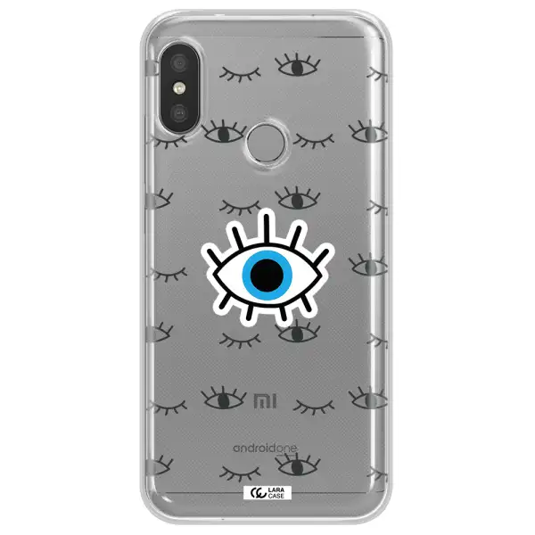 A Blue Eye With Black Eyeballs And Eyelashes Xiaomi Redmi 6 Pro Clear Tpu Case