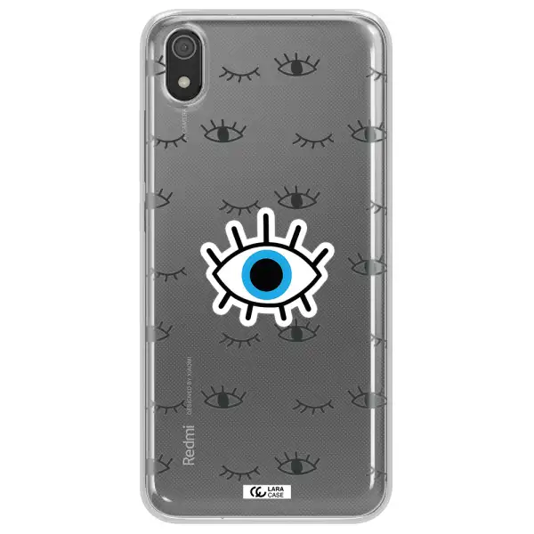 A Blue Eye With Black Eyeballs And Eyelashes Xiaomi Redmi 7A Clear Tpu Case