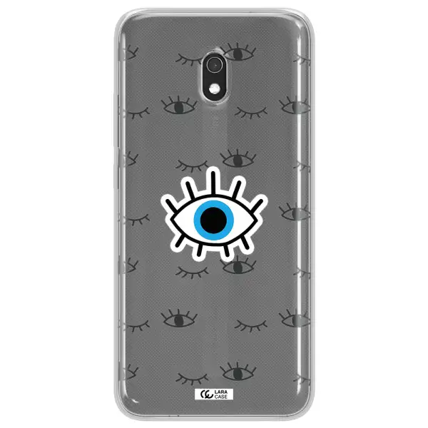 A Blue Eye With Black Eyeballs And Eyelashes Xiaomi Redmi 8A Clear Tpu Case