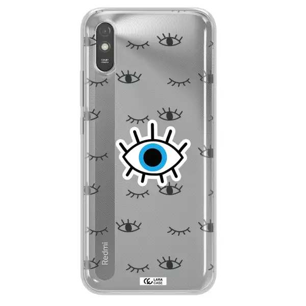A Blue Eye With Black Eyeballs And Eyelashes Xiaomi Redmi 9A Clear Tpu Case