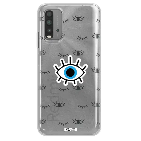 A Blue Eye With Black Eyeballs And Eyelashes Xiaomi Redmi 9T Clear Tpu Case