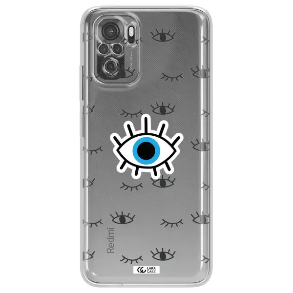 A Blue Eye With Black Eyeballs And Eyelashes Xiaomi Redmi Note 10S Clear Tpu Case