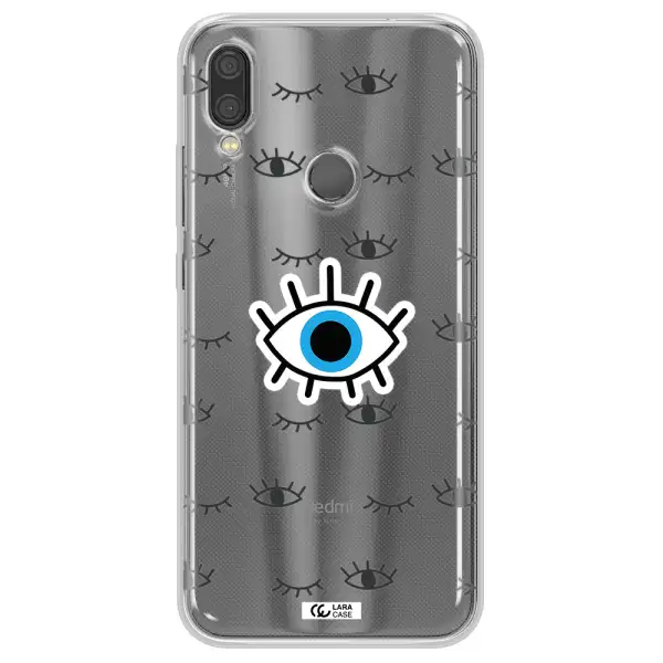 A Blue Eye With Black Eyeballs And Eyelashes Xiaomi Redmi Note 7 Clear Tpu Case