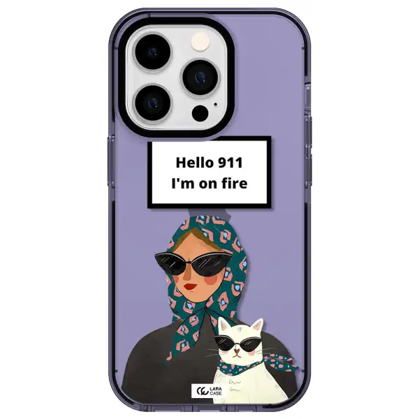 911 Apple iPhone 14 pro impact Lilac Case