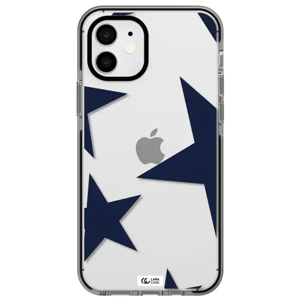 Blue Navy Stars Apple iPhone 11 impact black border Case