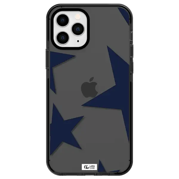 Blue Navy Stars Apple iPhone 11 pro impact Smoke Black Case