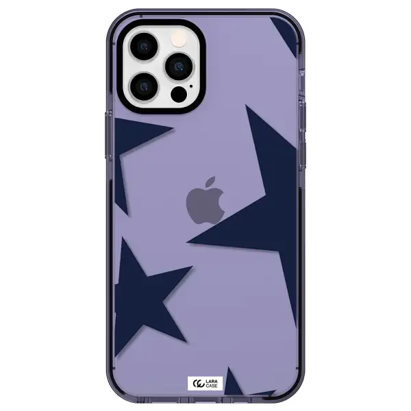 Blue Navy Stars Apple iPhone 12 pro impact Lilac Case