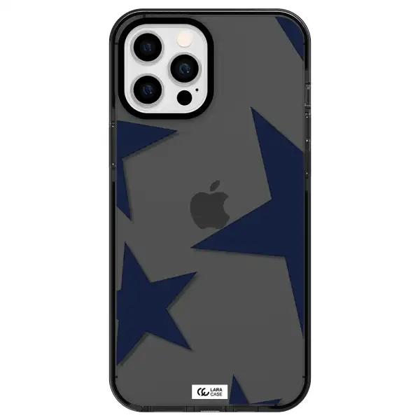 Blue Navy Stars Apple iPhone 12 pro max impact Smoke Black Case