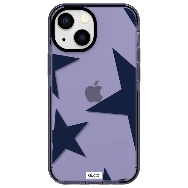 Blue Navy Stars Apple iPhone 15 impact Lilac Case