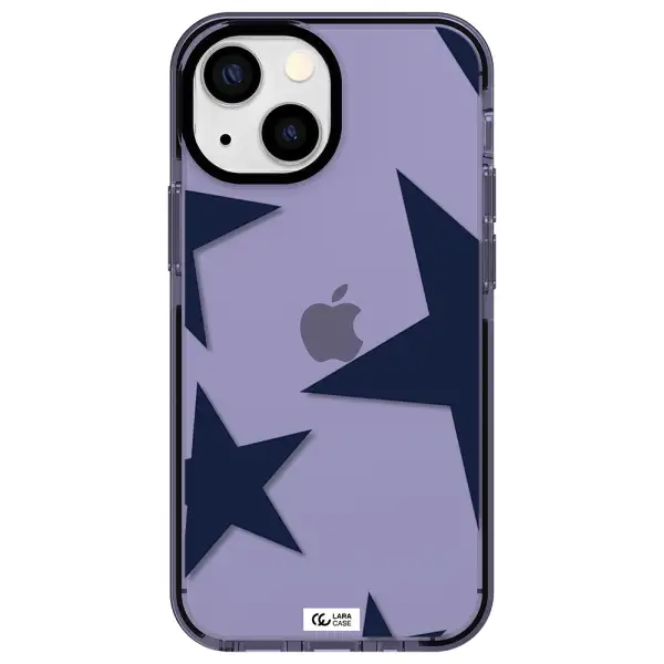 Blue Navy Stars Apple iPhone 15 Plus impact Lilac Case