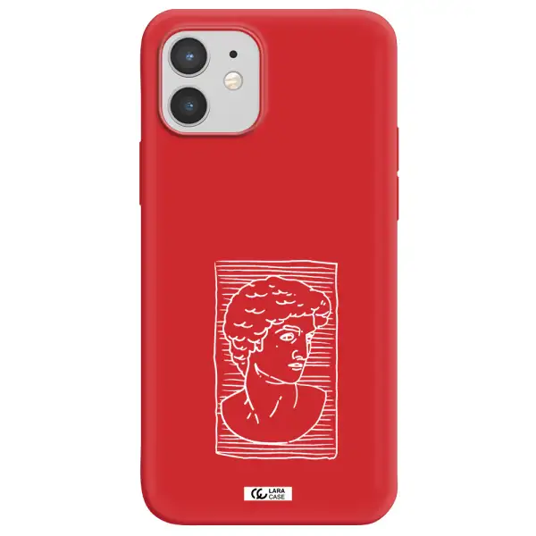 David Apple iPhone 12 Silicone Imperial Red Case