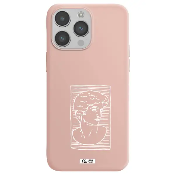 David Apple iPhone 14 pro Silicone pastel pink Case