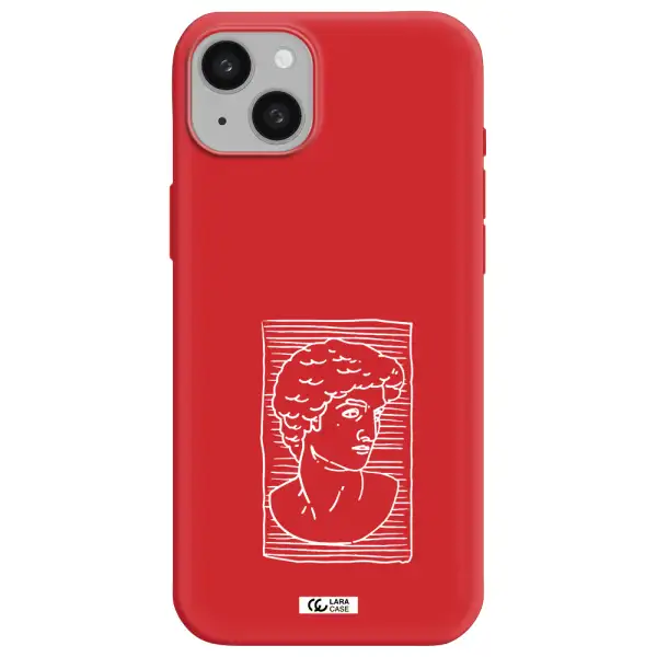 David Apple iphone 15 plus Silicone Imperial Red Case