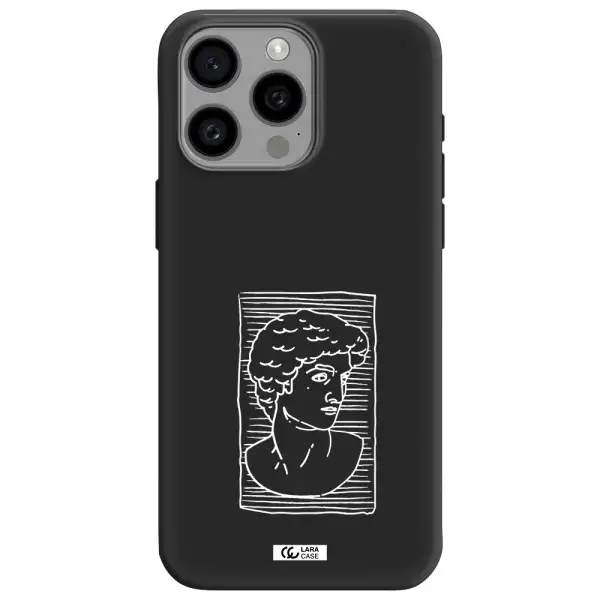 David Apple Iphone 15 Pro max Silicone black Case