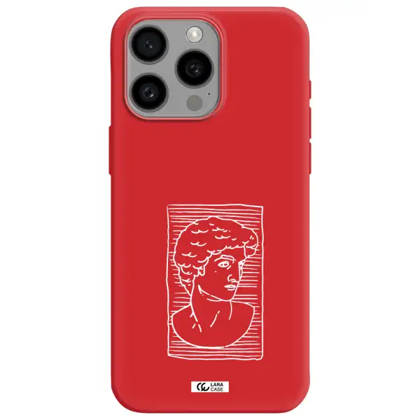 David Apple Iphone 15 Pro Max Silicone Imperial Red Case