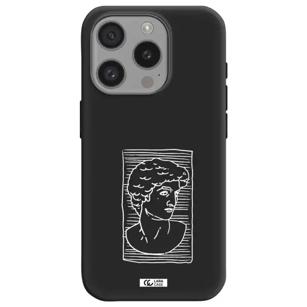 David Apple Iphone 15 Pro Silicone Black Case