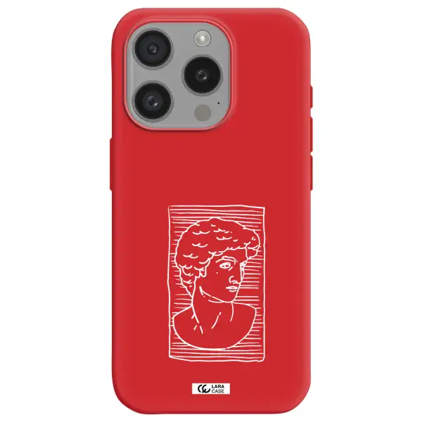 David Apple Iphone 15 Pro Silicone Imperial Red Case
