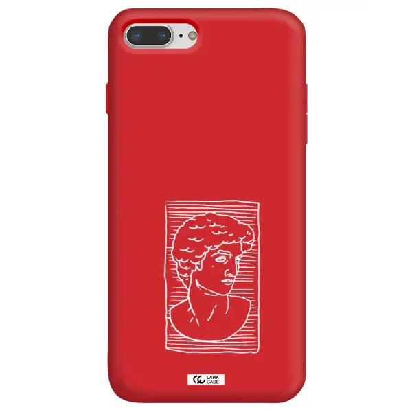 David Apple iPhone 8 plus Silicone Imperial Red Case