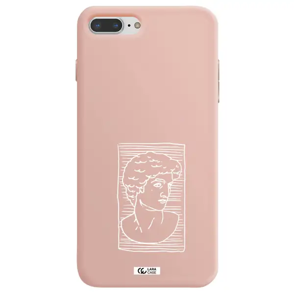 David Apple iPhone 8 plus Silicone pastel pink Case