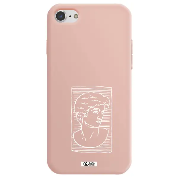 David Apple iPhone 8 Silicone pastel pink Case