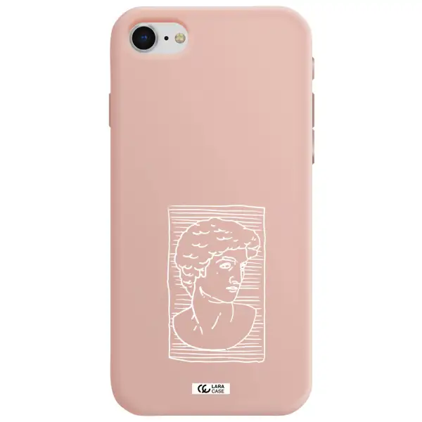 David Apple iPhone se 2020 Silicone pastel pink Case