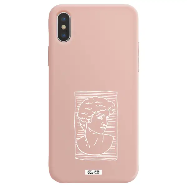David Apple iPhone X Silicone pastel pink Case