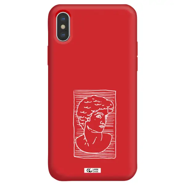 David Apple iPhone XS Silicone Imperial Red Case