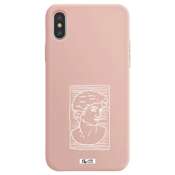 David Apple iPhone XS Silicone pastel pink Case