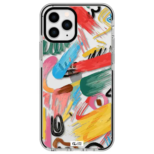 Oil Paint Abstract Apple iPhone 11 pro max impact black border Case