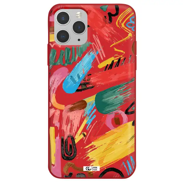 Oil Paint Abstract Apple iPhone 11 pro max Silicone Imperial Red Case