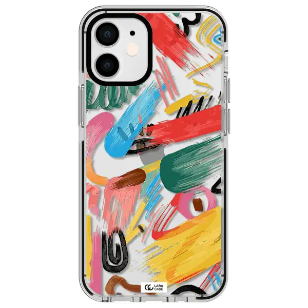 Oil Paint Abstract Apple iPhone 12 mini impact black border Case