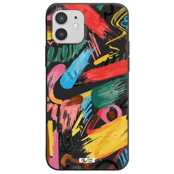 Oil Paint Abstract Apple iPhone 12 mini Silicone black Case