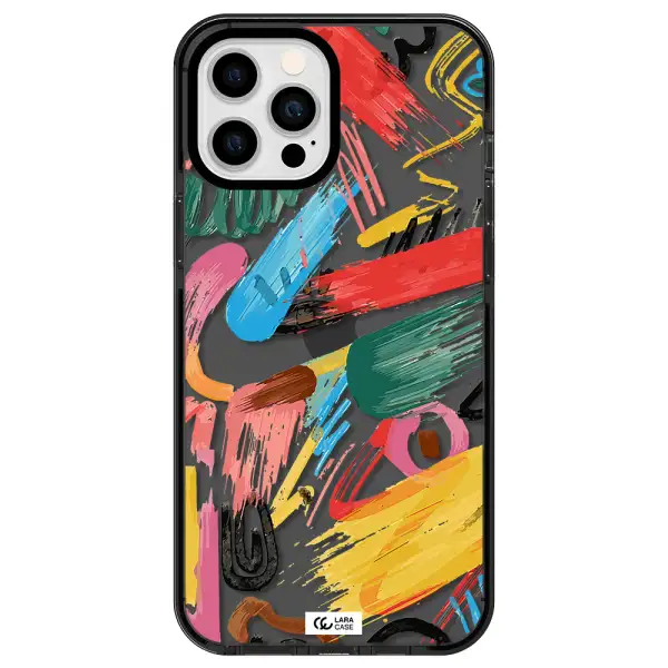 Oil Paint Abstract Apple iPhone 12 pro max impact Smoke Black Case