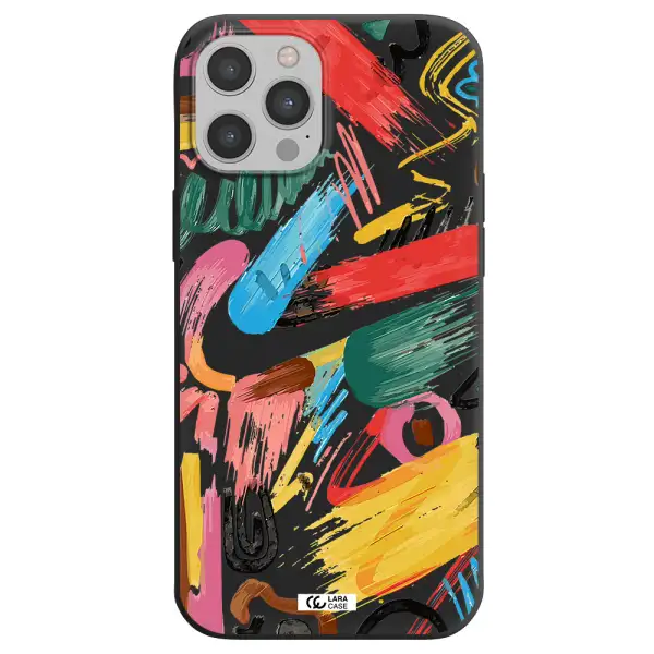 Oil Paint Abstract Apple iPhone 12 pro max Silicone black Case