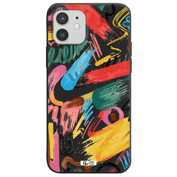 Oil Paint Abstract Apple iPhone 12 Silicone black Case
