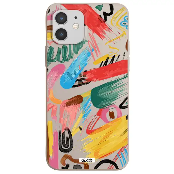 Oil Paint Abstract Apple iPhone 12 Silicone Stone Case