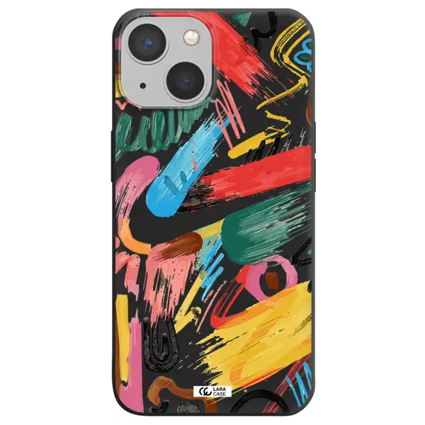 Oil Paint Abstract Apple iPhone 13 mini Silicone black Case