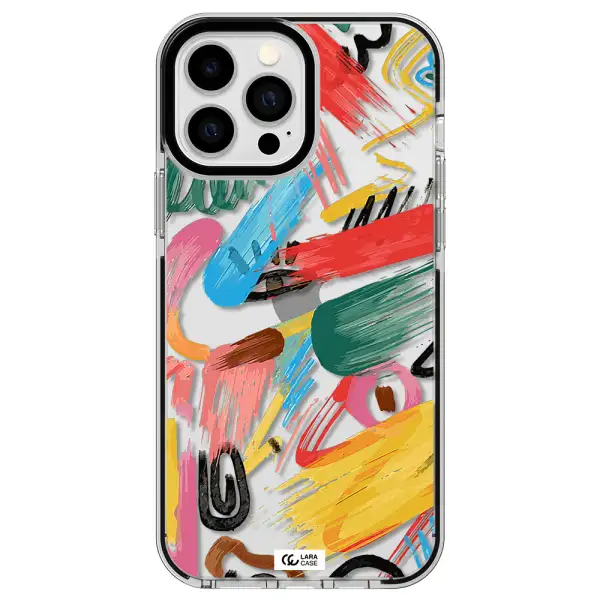 Oil Paint Abstract Apple iPhone 13 Pro Max impact black border Case