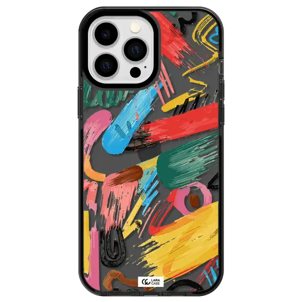 Oil Paint Abstract Apple iPhone 13 Pro Max impact Smoke Black Case