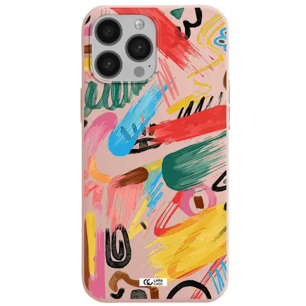 Oil Paint Abstract Apple iPhone 13 Pro Silicone pastel pink Case