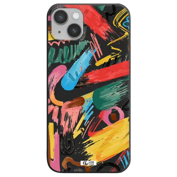 Oil Paint Abstract Apple iPhone 14 plus Silicone black Case